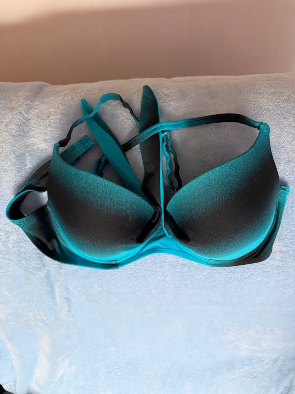 Teal Push-Up Bikini Top with Adjustable Straps - Women Swim Bikinis